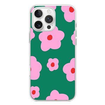 Чехол прозрачный Print Flower Color для iPhone 16 PRO Flower Green - ash-mobile.com.ua - фото 1