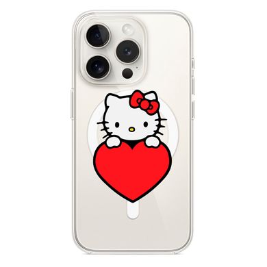 Чехол прозрачный Print Hello Kitty with MagSafe для iPhone 11 PRO MAX Love купить