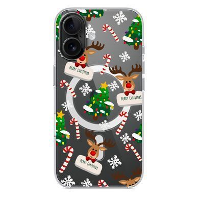 Чохол прозорий Print NEW YEAR with MagSafe для iPhone 17 Air Deer heads