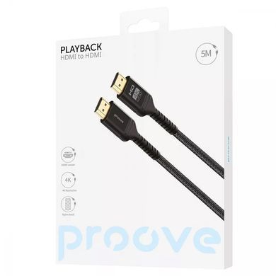 Кабель Proove PlayBack HDMI to HDMI (5m) Black - ash-mobile.com.ua - фото 2