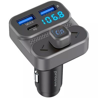 Автомобільний ЗП Proove FM Launcher Luxor SE 36W (PD+QC3.0) Type-C+USB Gray - ash-mobile.com.ua - фото 3