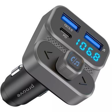 Автомобільний ЗП Proove FM Launcher Luxor SE 36W (PD+QC3.0) Type-C+USB Gray - ash-mobile.com.ua - фото 4