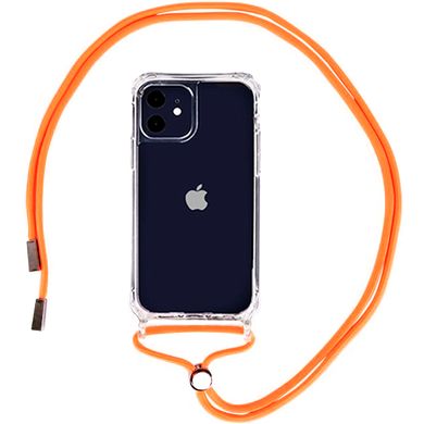 Чохол Crossbody Transparent на шнурку для iPhone 12 MINI Orange - ash-mobile.com.ua - фото 1