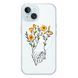 Чехол прозрачный Print Leaves with MagSafe для iPhone 15 Plus Hands Flower