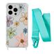 Чохол прозорий з ремінцем Print Flower для iPhone 16 PRO MAX Spring Breeze/Spearmint