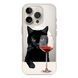 Чохол прозорий Print Mood swings with MagSafe для iPhone 17 PRO MAX Cat Wine