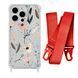 Чохол прозорий з ремінцем Print Flower для iPhone X | XS Floral Dream/Red