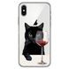 Чехол прозрачный Print Mood swings для iPhone X | XS Cat Wine - ash-mobile.com.ua - фото 1