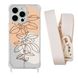 Чехол прозрачный с ремешком Print Leaves для iPhone 13 PRO MAX Flowerpot/Antique White