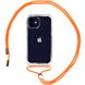 Чохол Crossbody Transparent на шнурку для iPhone 12 MINI Orange купити