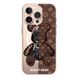 Чехол прозрачный Print Robot Bear with MagSafe для iPhone 16 PRO Brown