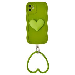 Чехол Волнистый с держателем сердцем для iPhone 12 Green купить