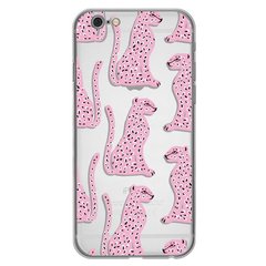 Чохол прозорий Print Meow для iPhone 6 Plus | 6s Plus Leopard Pink купити