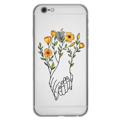 Чохол прозорий Print Leaves для iPhone 6 Plus | 6s Plus Hands Flower купити
