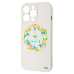 Чехол WAVE Ukraine Edition Case with MagSafe для iPhone 13 PRO MAX I love Ukraine Antique White