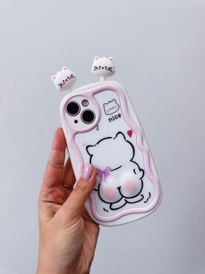 Чохол Soft Animal для iPhone 15 Cat Pink - ash-mobile.com.ua - фото 2