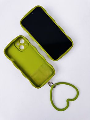 Чохол Хвилястий з тримачем серцем для iPhone 12 Green купити