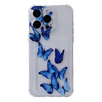 Чохол прозорий з кишенею ASH PRINT для iPhone 13 PRO MAX Butterfly Blue - ash-mobile.com.ua - фото 1