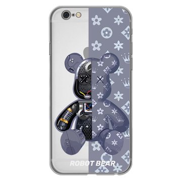 Чохол прозорий Print Robot Bear для iPhone 6 Plus | 6s Plus Lavender Grey - ash-mobile.com.ua - фото 1