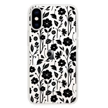 Чохол прозорий Print Flower with MagSafe для iPhone X | XS Floral Black - ash-mobile.com.ua - фото 1