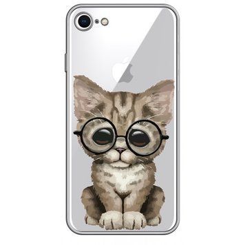 Чохол прозорий Print Animals для iPhone 16e | 17e Cat - ash-mobile.com.ua - фото 1