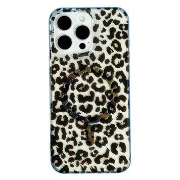 Чохол Transparent Print with MagSafe для iPhone 15 Leopard Black - ash-mobile.com.ua - фото 1