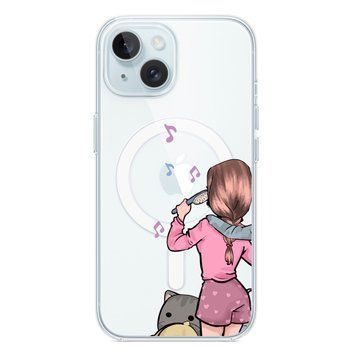 Чохол прозорий Print Home Girls with MagSafe для iPhone 13 Pink - ash-mobile.com.ua - фото 1