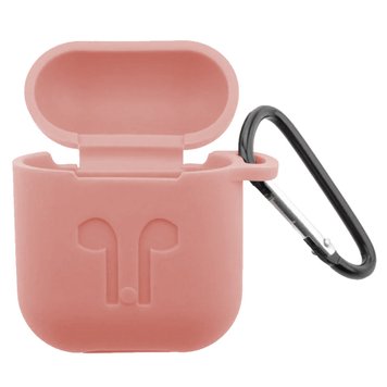 Чохол силіконовий LOGO з карабіном для AirPods 1 | 2 Pink - ash-mobile.com.ua - фото 1