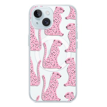 Чехол прозрачный Print Meow with MagSafe для iPhone 13 MINI Leopard Pink - ash-mobile.com.ua - фото 1