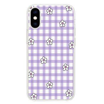 Чохол прозорий Print Flower Color with MagSafe для iPhone XS MAX Flower Purple - ash-mobile.com.ua - фото 1