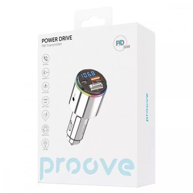 Автомобільний ЗП Proove FM Launcher Power Drive 30W (PD+QC3.0) Type-C+USB+AUX Silver - ash-mobile.com.ua - фото 5