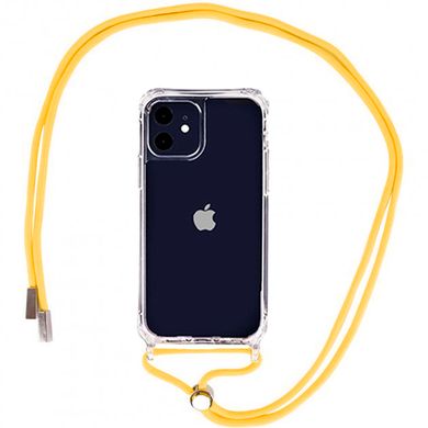 Чохол Crossbody Transparent на шнурку для iPhone 12 MINI Yellow - ash-mobile.com.ua - фото 1