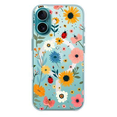 Чехол прозрачный Print Flower with MagSafe для iPhone 16 Plus Sunflower - ash-mobile.com.ua - фото 2