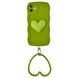 Чохол Хвилястий з тримачем серцем для iPhone 12 Green