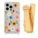 Чехол прозрачный с ремешком Print Flower для iPhone X | XS Sunflower/Yellow