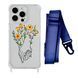 Чохол прозорий з ремінцем Print Leaves для iPhone 11 PRO MAX Hands Flower/Midnight Blue
