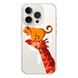 Чохол прозорий Print Lion King with MagSafe для iPhone 15 PRO MAX Giraffe/Simba