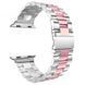 Ремешок Metal old 3-bead для Apple Watch 42mm | 44mm | 45mm | 46mm | 49mm Silver-Pink
