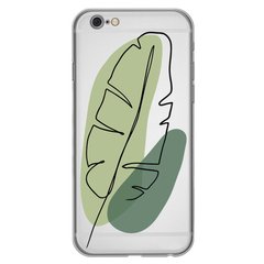 Чехол прозрачный Print Leaves для iPhone 6 Plus | 6s Plus Green купить