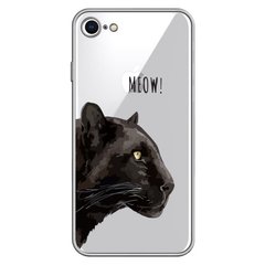 Чохол прозорий Print Meow для iPhone 7 | 8 | SE 2 | SE 3 Pantera Black купити