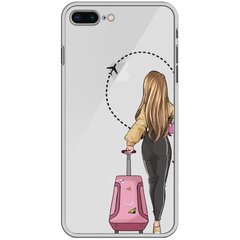 Чохол прозорий Print для iPhone 7 Plus | 8 Plus Adventure Girls Pink Bag купити