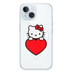 Чехол прозрачный Print Hello Kitty with MagSafe для iPhone 15 Love