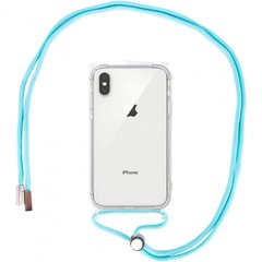 Чехол Crossbody Transparent со шнурком для iPhone XS MAX Sea Blue купить