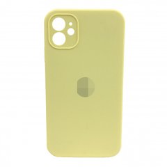 Чохол Silicone Case FULL+Camera Square для iPhone 12 Mellow Yellow купити