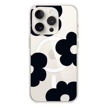 Чохол прозорий Print Flower Color with MagSafe для iPhone 11 PRO MAX Black - ash-mobile.com.ua - фото 1
