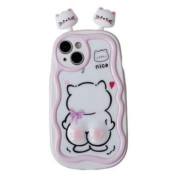Чохол Soft Animal для iPhone 15 Cat Pink - ash-mobile.com.ua - фото 1