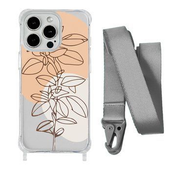 Чохол прозорий з ремінцем Print Leaves для iPhone 7 Plus | 8 Plus Flowerpot/Silver - ash-mobile.com.ua - фото 1