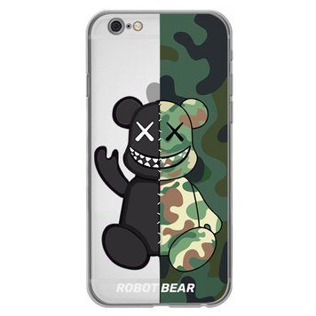 Чехол прозрачный Print Robot Bear для iPhone 6 Plus | 6s Plus Green - ash-mobile.com.ua - фото 1