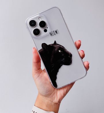 Чохол прозорий Print Meow для iPhone 7 | 8 | SE 2 | SE 3 Pantera Black - ash-mobile.com.ua - фото 3