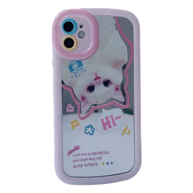 Чохол Cute Cat Mirror Case для iPhone 12 Pink - ash-mobile.com.ua - фото 1